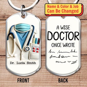 Personalized Doctor Keychain: Stainless Steel Medical Gift