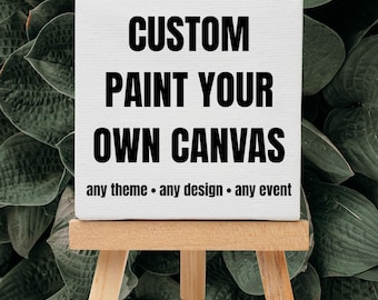 Aangepaste verfcanvaskit | Gepersonaliseerde mini canvas feestbedankje | Schilderactiviteit voor kinderen | Aangepaste feestbedankje | Op bestelling gemaakt