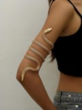 Gold Snake Arm Cuff Adjustable Egyptian Wrap Bracelet