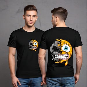 Skull and Cookie Graphic Tee - Black T-Shirt Gift for Dad, Boyfriend, Husband | Unique Men&#39;s Fashion | Cool Graphic Tee&quot;