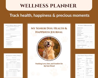 Senior Dog health and wellness planner- Printable PDF, A4-USLetter