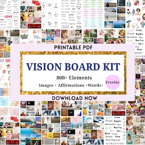 Vision Board Kit Printable | 200+ Aesthetic Vision Board Images | Manifestation, Goals & Dream Life PDF,Digital Product, Vision Board Kit