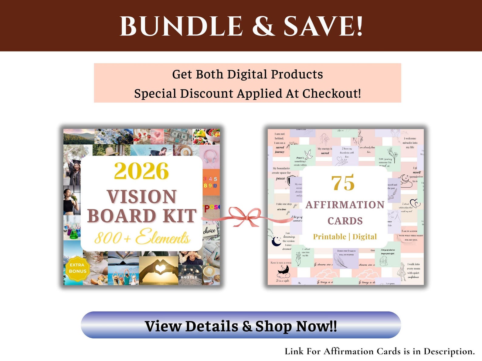 Printable Vision Board Kit 2026 2027 Goals Manifestation digital Printable Vision Board Kit 2026 2027 Goals Manifestation digital