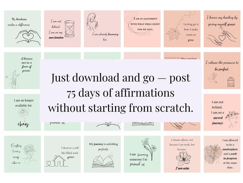 75 Printable Affirmation Cards for Healing, Self-love &amp; Motivation ...