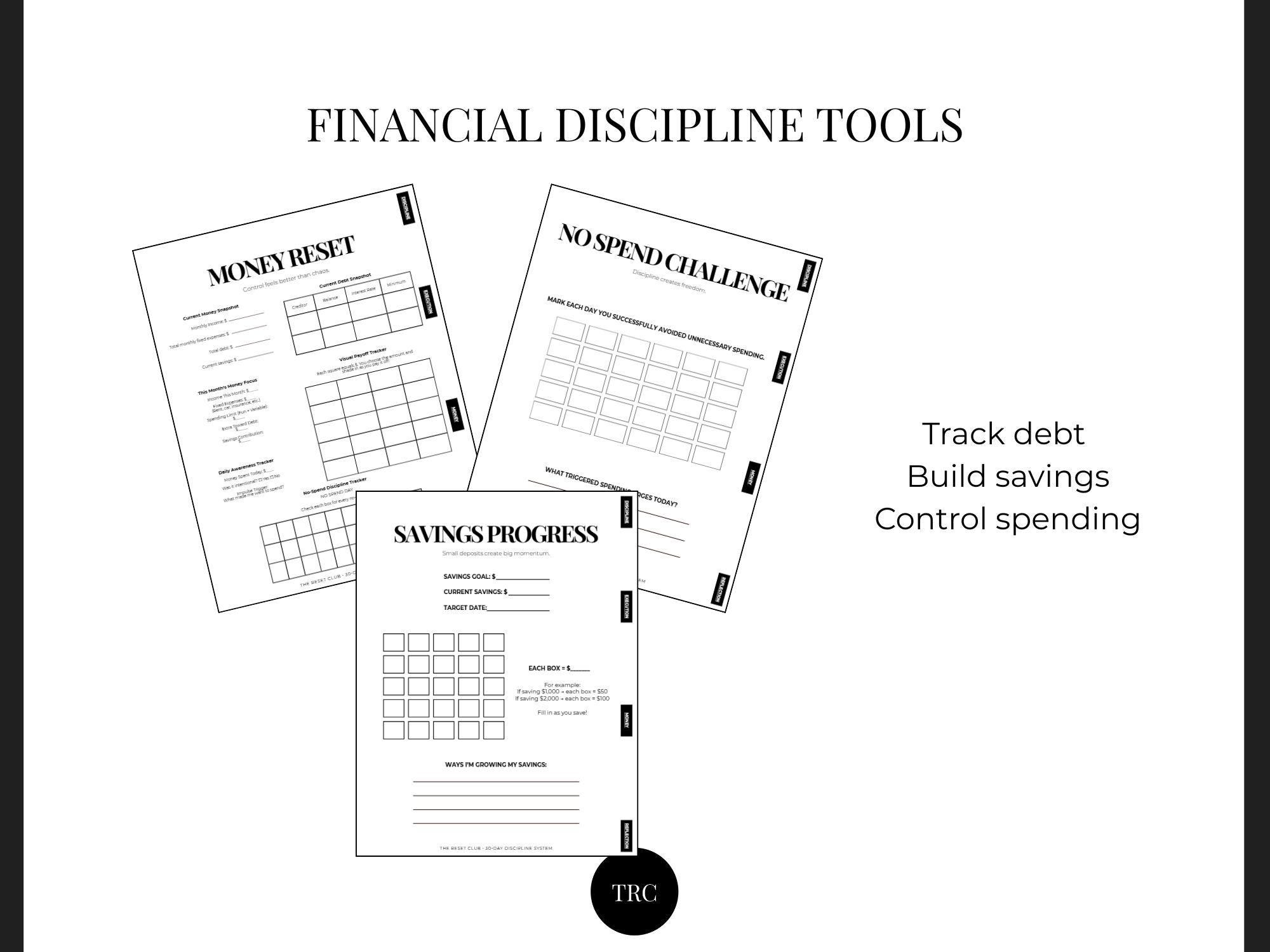Discipline Planner 30-day Discipline Planner Bundle | Productivity, Financial Tracker ...