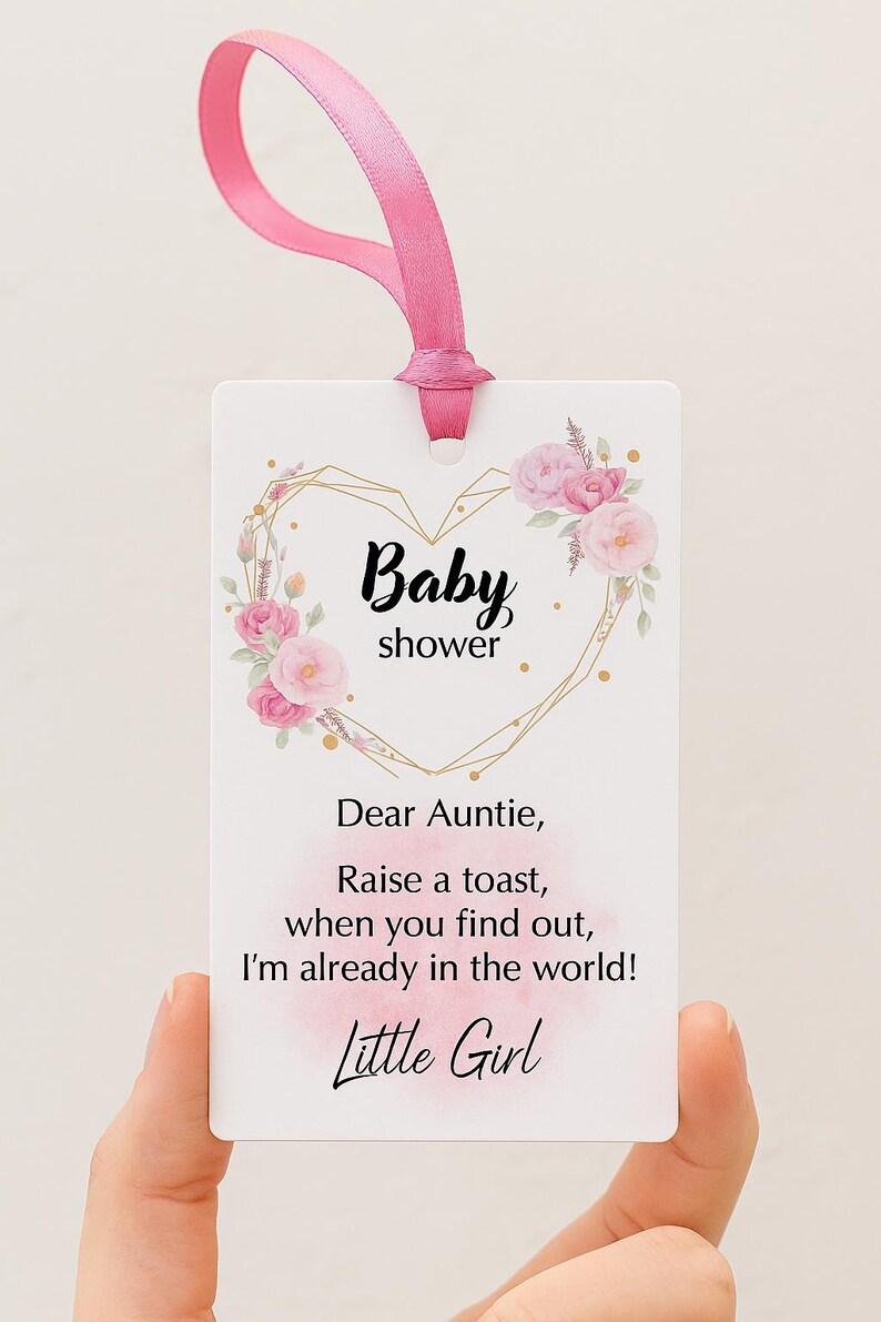 Editable Baby Girl Shower Tag – “raise a Toast” Favor for Guests – Pink ...