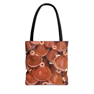 Gestapelte Tajine Pot Muster Einkaufstasche | Marokkanischer Ton Print