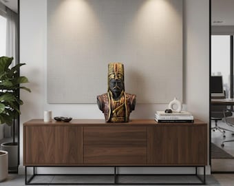 Busto de jenízaro otomano hecho a mano: figura histórica de 30 cm
