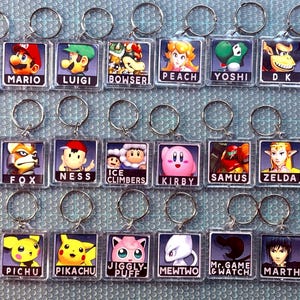 SSBMelee Roster Keychains - WHOLE ROSTER LINEUP Gamecube
