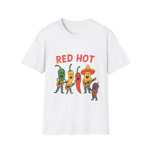 Camiseta unisex de chiles picantes, divertida camiseta gráfica, regalo para amantes de la música, ropa informal, camiseta para conciertos de verano, atuendo para festivales, idea de regalo única