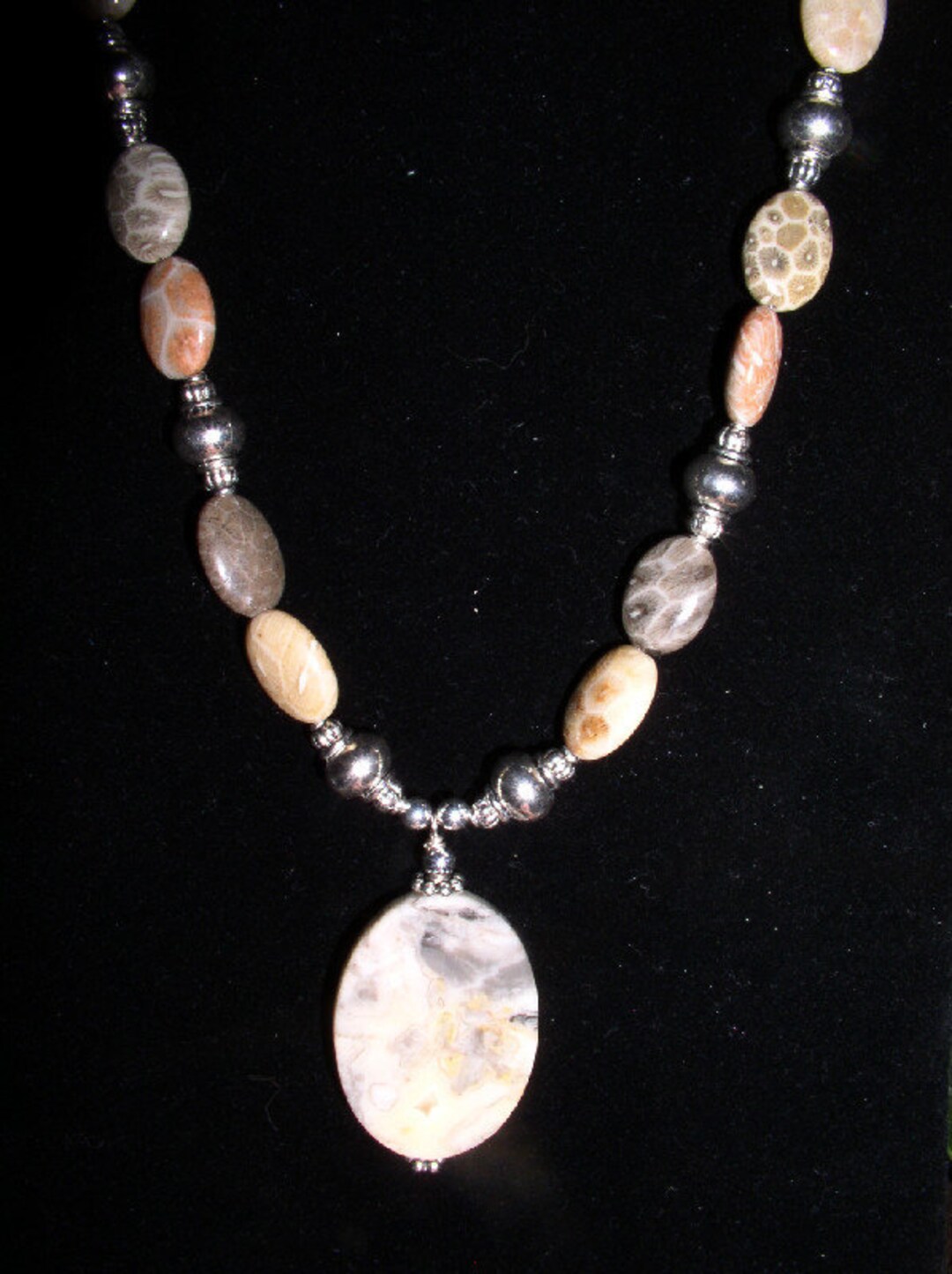 Fossil Coral Necklace and Earring Set Etsy