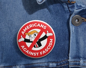 Pin de Americans Against Fascism: Personaje divertido, activista prodemocracia.