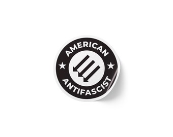 American Antifascist Round Sticker Label Rolls