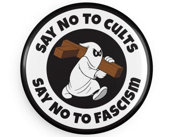 Sag Nein zu Sekten – Antifaschistischer Protestbutton | Politische Aktivismus-Kunst