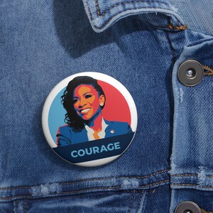Jasmine Crockett Courage Pin Button Progressive Political Button Activist Badge