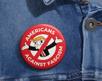 Americans Against Fascism Pin: Funny Character, Pro-Democracy Activist