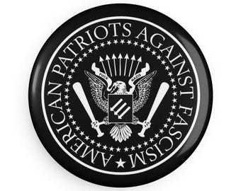 Amerikanische Patrioten gegen Faschismus – Runder Knopfmagnet – 1er- und 10er-Packung