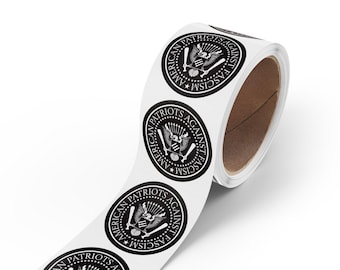 American Patriots Against Fascism Round Sticker Label Rolls - Pro-Democracy Activist Stickers