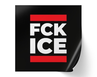Adesivo in vinile quadrato FCK ICE / Adesivo di protesta anti-ICE / Decalcomania per attivisti per i diritti degli immigrati