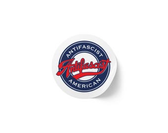 American Antifascist Round Sticker Label Rolls