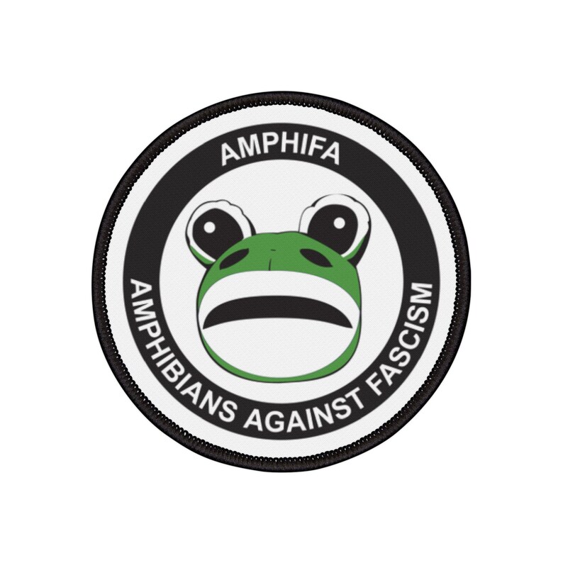 Amphifa Frog Iron on Patch - Funny Anti Fascist Embroidered Patch - Etsy