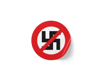 Anti Nazi Round Sticker Label Rolls
