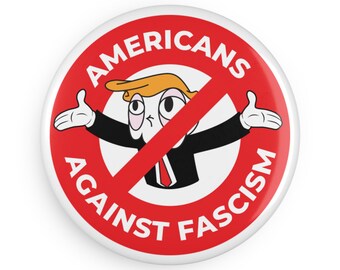 Magnet „Amerikaner gegen Faschismus“ – Runder Button mit Diktator-Logo, politischer Aktivismus, 1er- und 10er-Packung