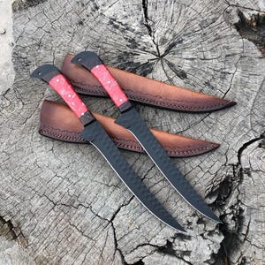Handmade D2 Steel Boning Knife: Vengai Wood & Resin Handle