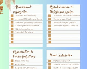 Checkliste Urlaub