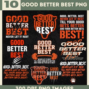 Good Better Best PNG Bundle, Motivational Quote Cliparts, Digital ...
