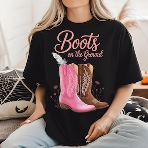 Where Them Fans at Boots On Da Ground Cowgirl Linedance T-Shirt PNG ,fans, boots, da, ground, cowgirl, linedance, t-shirt, western, png