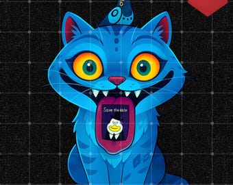 KPop Demon Hunters Tiger T-Shirt – Official Fan Tee or Digital PNG – Cute Derpy Tiger & Bird Design for Anime K‑Pop Fans, png