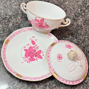 Herend Apponyi purple soup bowl ca.1970-1976