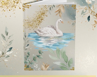 Schwanenteich Notizbuch | Mattes Blumen Aquarell Notizbuch