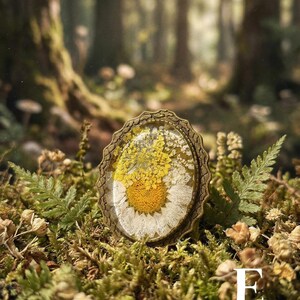 Spilla con fiore pressato vero, stile cottagecore, spilla in resina, stile fairycore, gioielli botanici, spilla in stile vittoriano, regalo per la festa della mamma per gli amanti della natura. immagine 8