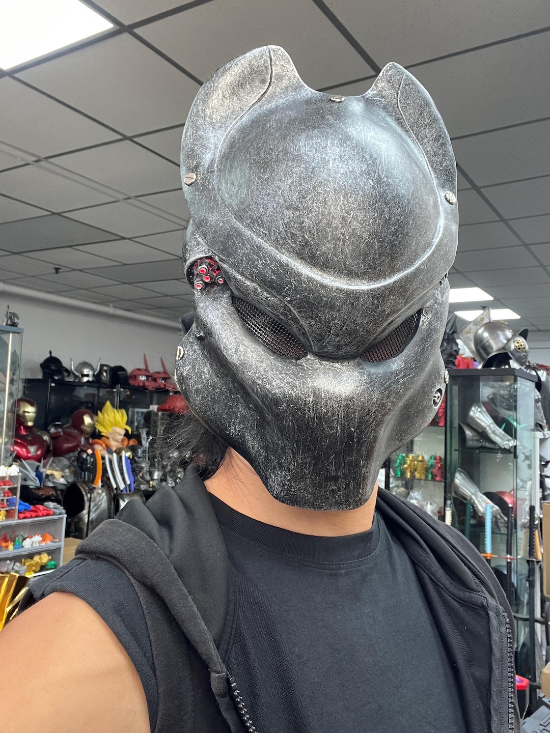 LED Predator Mask Helmet Alien Cosplay Halloween Prop - Etsy
