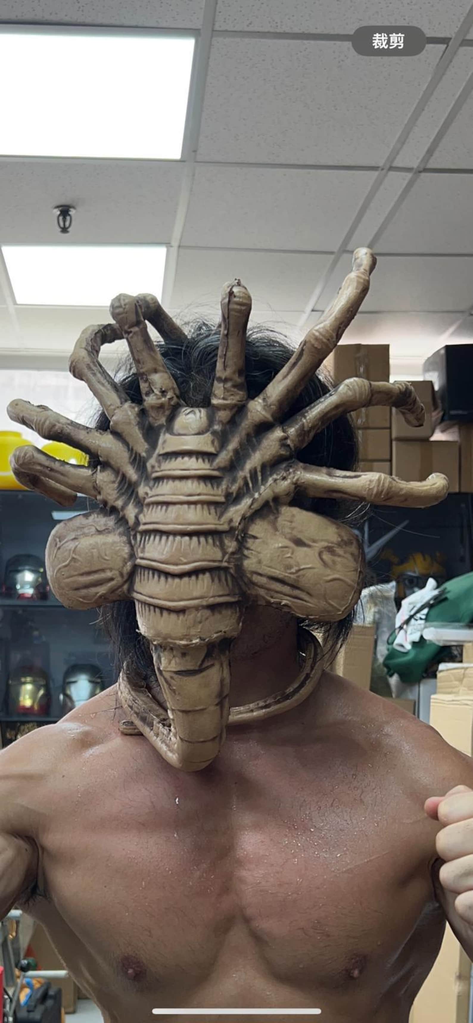 Life Size Alien Predator Face Hugger Mask Helmet Cosplay AVP Prop ...