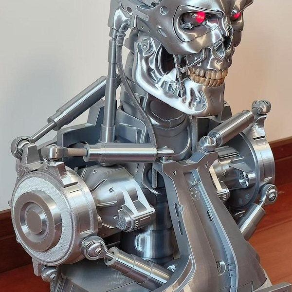 3D-print T2 T800 terminator led-robotbuste 1/1 1/1,5 niet voor cosplay