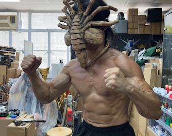 Life Size Alien Predator Face Hugger Mask Helmet cosplay AVP Prop Halloween