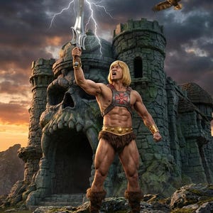 Miecz mocy He-Mana w rozmiarze rzeczywistym, metalowy rekwizyt do cosplayu superbohatera zdjęcie 9
