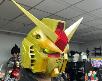 LED Gundam Head Robot Helmet cosplay prop w wersji złotej