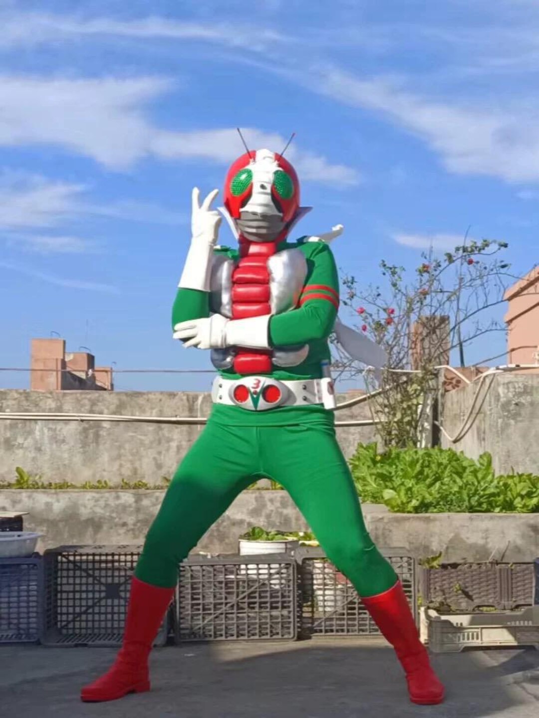 仮面ライダーV3　 コスプレ　コスチューム 仮面ライダーV3 ヘルメットスーツ 衣装 アーマーマスク コスプレ衣装