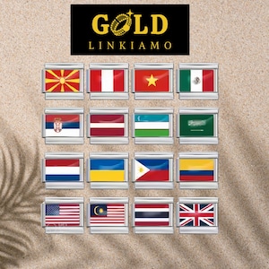 Custom Flag Charm Bracelet – Mix Your Countries – Personalized Multinational Gift – Cultural & Travel Keepsake Jewelry
