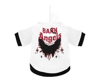 Bark Angels logo dog pet hoodie white