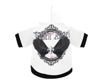 Fallen Angel 3d y2k grunge wings pet dog hoodie white