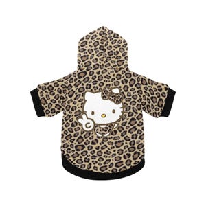 Cheetah Jaguar print hello kitty pet dog hoodie immagine 1