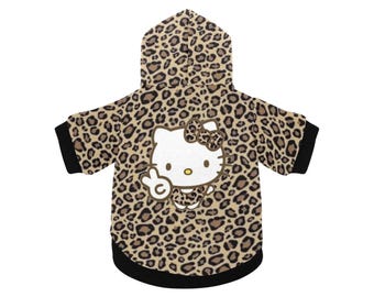 Sweat à capuche hello kitty imprimé guépard et jaguar