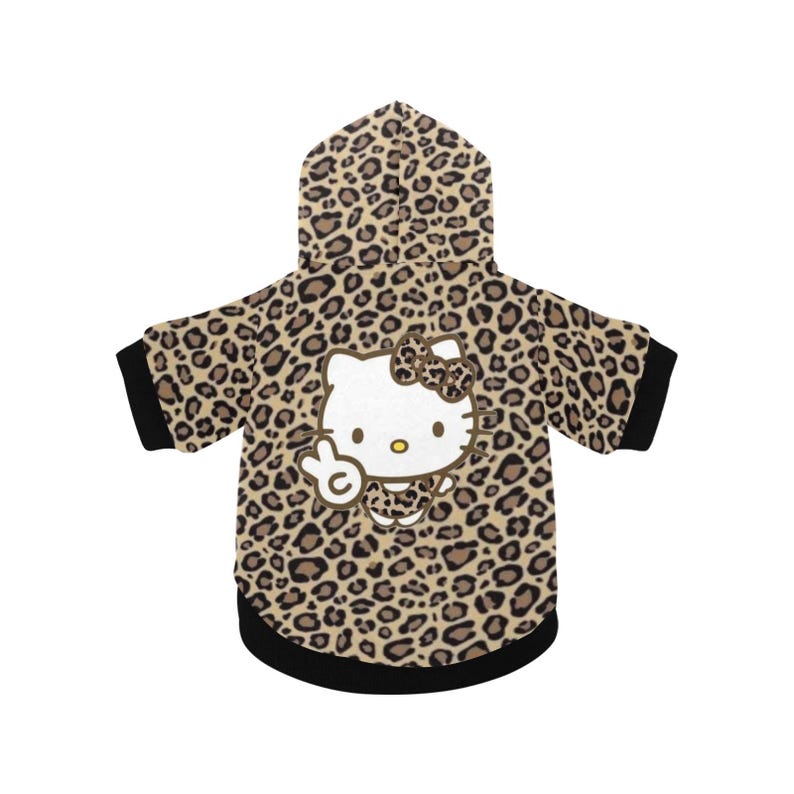 Cheetah Jaguar print hello kitty pet dog hoodie immagine 1