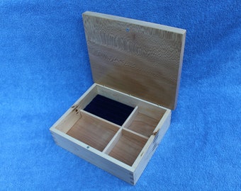 Maple and Sycamore Hinged Top Jewelry Box