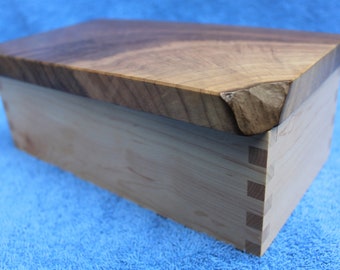 Maple and Walnut Hinged Top Box